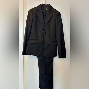 BROOKS BROTHERS Black Cool Wool Lined Pant Suit Women- Jacket US 2 Pants US 4